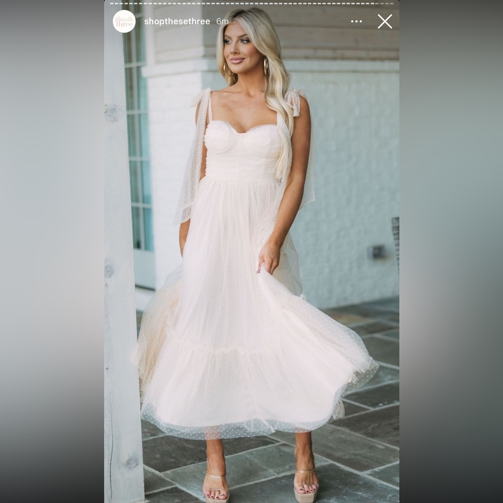 Cream midi dress